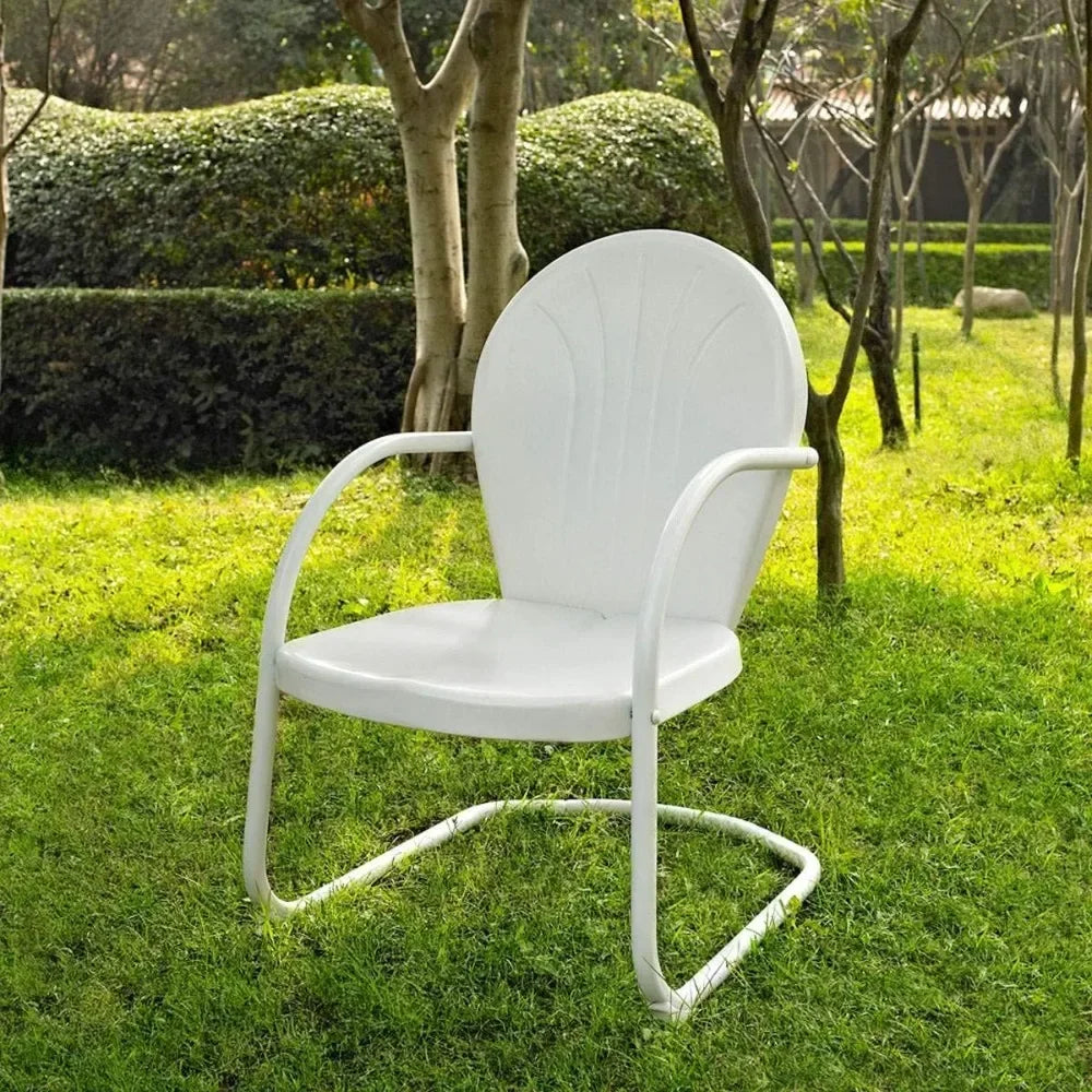 Retro Metal Outdoor Chair, Tangerine