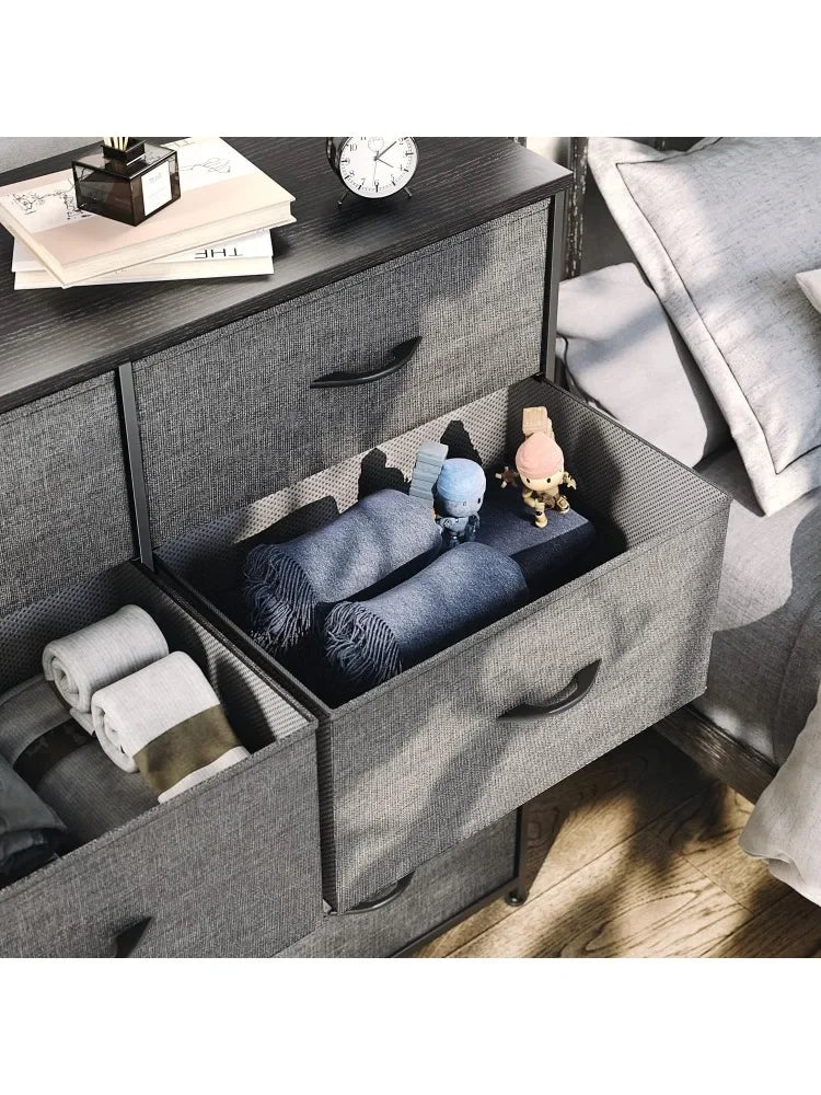 8 Drawer Dresser - Fabric Storage Tower Unit with Large Capacity, Organizer Unit for Bedroom, Living Room & Closets