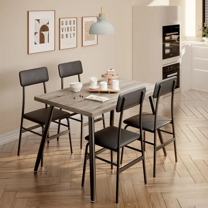 Mesa de comedor de cocina con 4 sillas para espacios pequeños Mesas y sillas de comedor Juego de comedor para apartamento Muebles para dormitorio