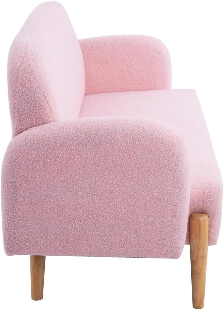 Canapé en velours Teddy moderne 3 coussins lombaires, causeuse rembourrée en velours Love Settee Chairs