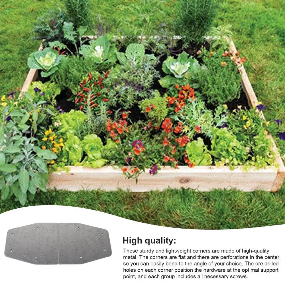 Garden Bed Corners 4pcs DIY Garden Bed Metal Corner Connector Gardening Furniture Patio Plant Support Structures For Park