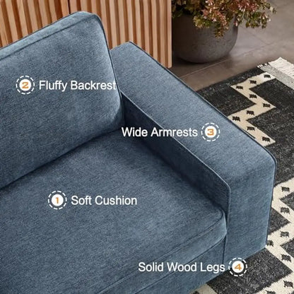 Modern Chenille Loveseat Sofa Set Comfy Living Room Couch 2 Seater Seat Deep Seat Sofa