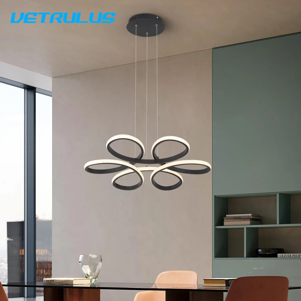 Lampe suspendue en acrylique nordique moderne à LED torsadée, luminaire de plafond, luminaire suspendu pour cuisine, salle à manger, couloir, décoration Lumina