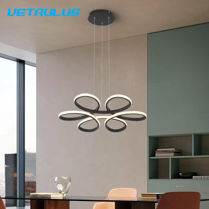 Lampe suspendue en acrylique nordique moderne à LED torsadée, luminaire de plafond, luminaire suspendu pour cuisine, salle à manger, couloir, décoration Lumina