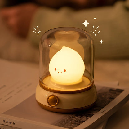 BANDIAN Mini lampe de bureau LED mignonne lampe de nuit créative USB rechargeable lampe de table de dessin animé portable pour bar décoration de la maison chambre d'hôtel