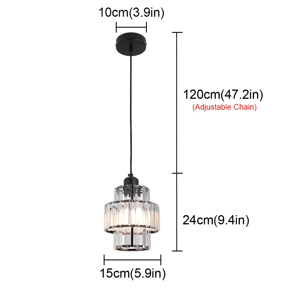 Modern K9 Crystal Pendant Light Led Ceiling Lamp Living Dining Room Nordic Chandelier Aisle Kitchen Island Decor Balcony Fixture