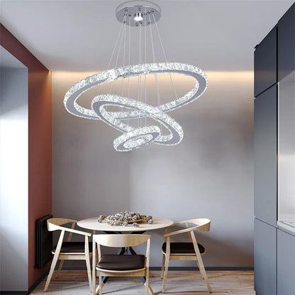 Crystal Chandelier Light Living Room Remote Control Bedroom Pendant Lamps Dining Table K9 Chrome Lustre Ceiling Lamps Luminaires