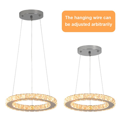 Modern Pendant Lighting Rings Led Crystal Chandelier Hanging Lustre Lamparas Ceiling Lamp Fixtures Luminaire for Living Room