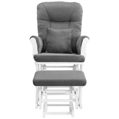 Angel Line Monterey Glider & Ottoman, Grey Finish - Grey Cushion