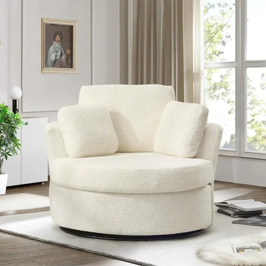 Swivel Barrel Chair for Living Room,  Oversized  Accent Chair, Modern Arm Chair,Comfy Single Sofa Chair for Nursery,Bedroom