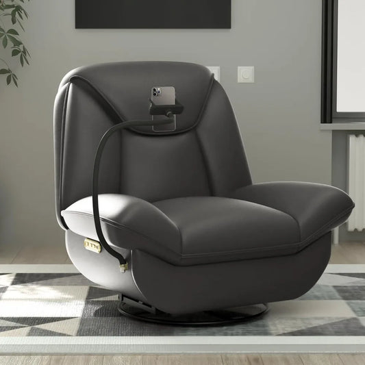 270 ° rotating electric recliner, smart rocking chair with voice control and phone holder, living room 30"D x 42"W x 41"H