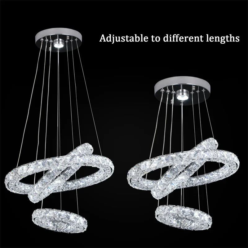 Modern Pendant Light Nordic Luxury K9 Crystal Led Chandelier Living Dining Room Ceiling Lamp Luminarie Chambre Home Decor Fixtur