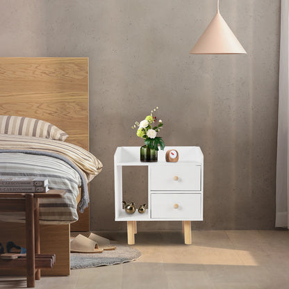 White Nightstand with Drawer Bedside Table Side Table for Small Place Bed Table End Tables for Living Room Bedroom File Cabinet