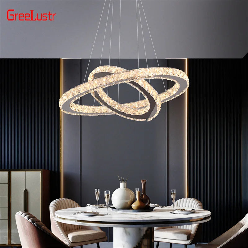 Modern Large Crystal Led Pendant Chandelier Lights Luxury Led Lusters Hanging Lamp for Bedroom Home Lighting Fixtures Home Decor