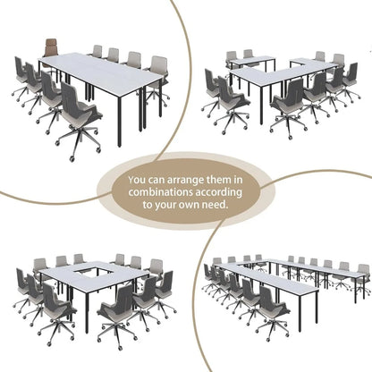 Conference Tables , 142"x47"x30" Table & 14pcs Chairs, Office Computer Desk and Chair Set for Meeting,  RoomConference Tables