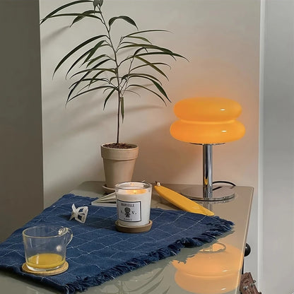 Lámpara de mesa de cristal con forma de macarrón, atenuación tricromática, lámparas de ambiente para sala de estar, protección para los ojos, luz de noche, decoración para dormitorio de niña