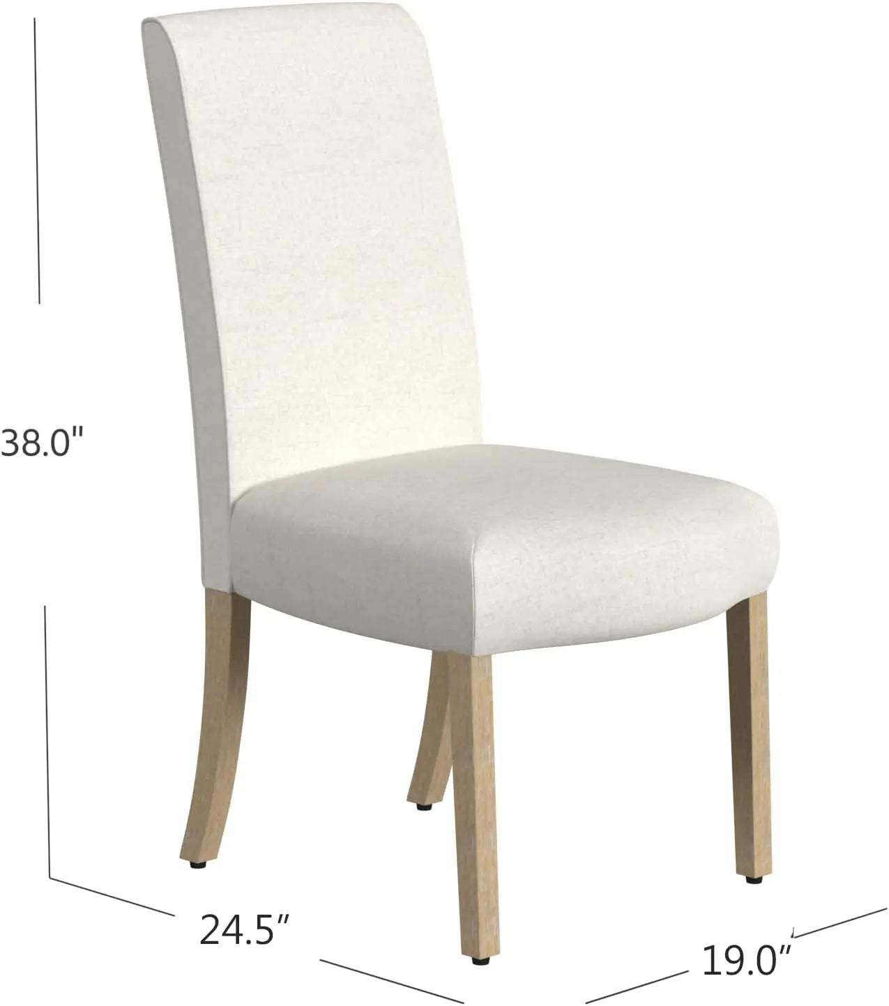 Classic Parsons Dining Chairs, Cream Textured Woven(Set of 2)