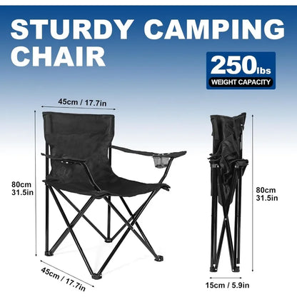 2 Pack Camping Chairs - Lightweight And Supportive Chairs - Compact, Durable, And Portable , Folding Chairs