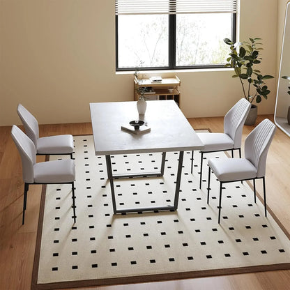 Ensemble de table à manger avec banc, table de cuisine moderne 3 pièces avec banc d'angle à siège droit et banc pour meubles de salle à manger familiale