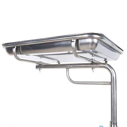 Beauty Salon Rolling Cart With Tray Holder Clinics Dentistry Trolley Stainless Steel Mobile Cart  Brake Wheels