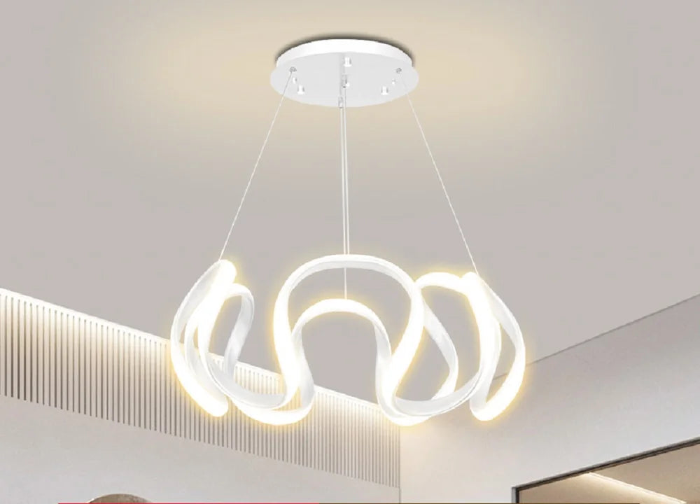 Modern Pendant Light Nordic Twisted Led Chandelier Ceiling Lamp Living Dining Room Chandelier  Corridor Personalized INS Fixture