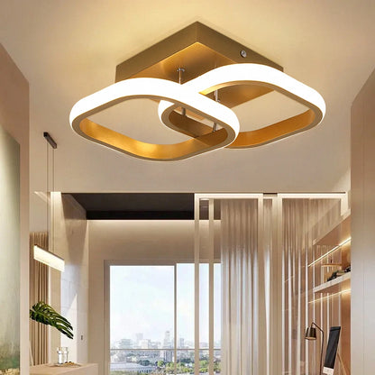 Modern Acrylic Pendant Light Gold Flower Led Ceiling Lamp Living Dining Room Nordic Chandelier Aisle Decor Balcony Hang Fixture