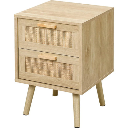 Ensemble de 2 tables de chevet, table d'appoint pour chambre à coucher, table d'appoint en bois avec rangement pour chambre à coucher, table de chevet, meubles mobiles pour la maison