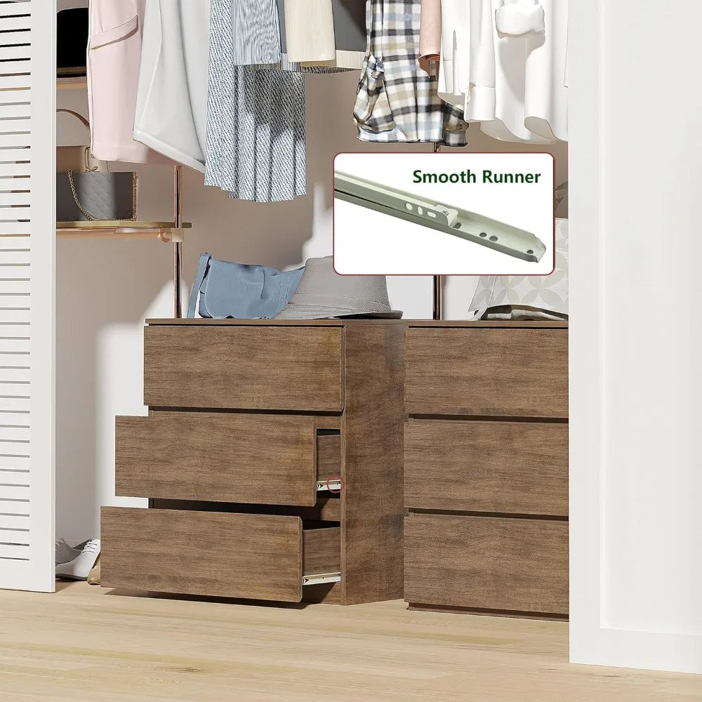 Cómoda de 3 cajones, cómoda de madera con cajones de almacenamiento para armario, dormitorio, sala de estar y pasillo, cómoda, mesita de noche