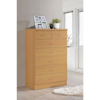 With 2 Locks on the Top Drawers Dresser for Bedroom Furniture 31.5 Inch Wide Chest of Drawers White Toilet Furniture Makeup Desk