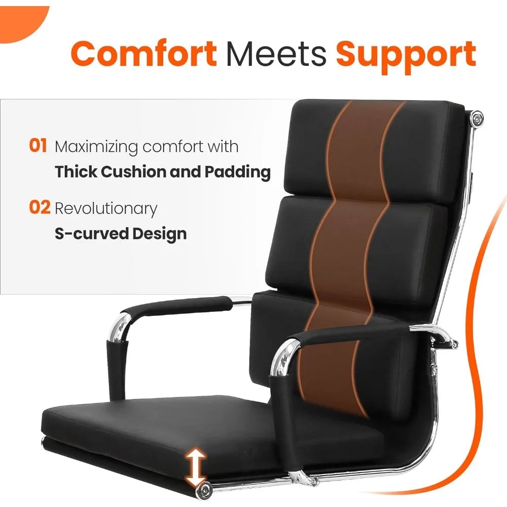 Office Desk Chair,Ergonomic Executive Leather Modern Conference Task, Adjustable Padded Swivel Rolling Home Office Chair