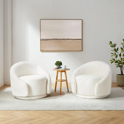 Fauteuil pivotant en forme de tonneau, fauteuil d'appoint rond moderne rembourré, fauteuil de canapé simple pivotant à 360 ° pour salon et chambre à coucher