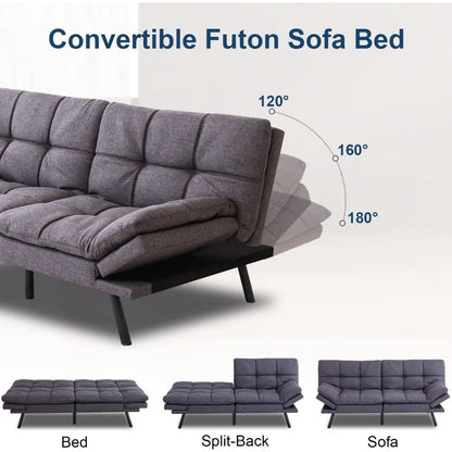 Sofás convertibles para sala de estar, sofás cama modernos, sofás futón de espuma viscoelástica, sofás grises