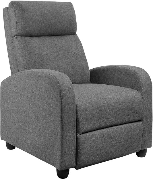 JUMMICO Fauteuil inclinable réglable Home Cinéma Canapé inclinable simple en tissu Meubles avec coussin de siège épais et dossier Moderne