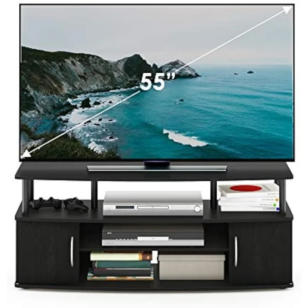 Large Entertainment Stand for TV Up to 55 Inch, Blackwood