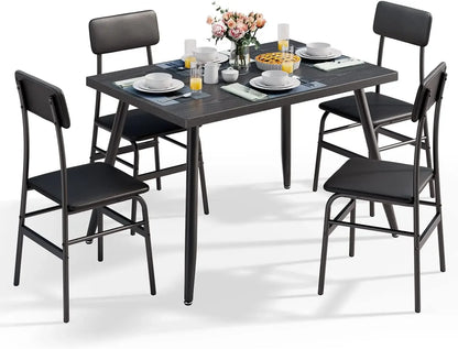 Mesa de comedor de cocina con 4 sillas para espacios pequeños Mesas y sillas de comedor Juego de comedor para apartamento Muebles para dormitorio