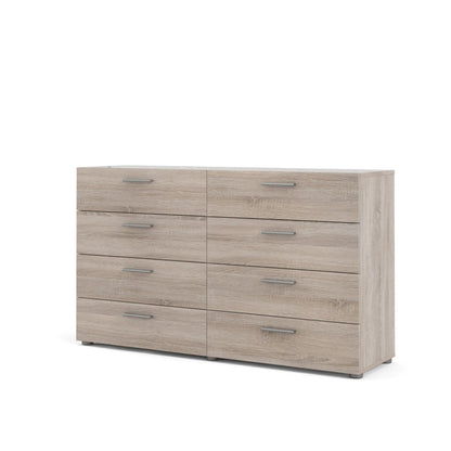 Loft 8 Drawer Double Dresser Truffle Oak Vanity Table  Bedroom Furniture