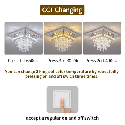 Modern Luxury Crystal Led Pendant Light Rain Drop Chandelier Ceiling Lamp Dining Living Room Nordic Decor Indoor Hanging Fixture