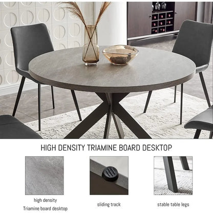 Circular dining table set, medieval modern circular dining table 47 inches, casual coffee tabl42.1"D x 42.1"W x 30.3"H