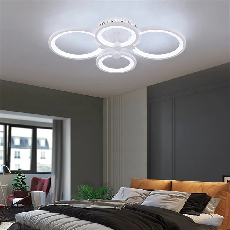 Lámpara de araña LED acrílica moderna para interiores, dormitorio, sala de estar, plafón de atenuación, accesorios de iluminación de cocina, luces colgantes, lustres de decoración