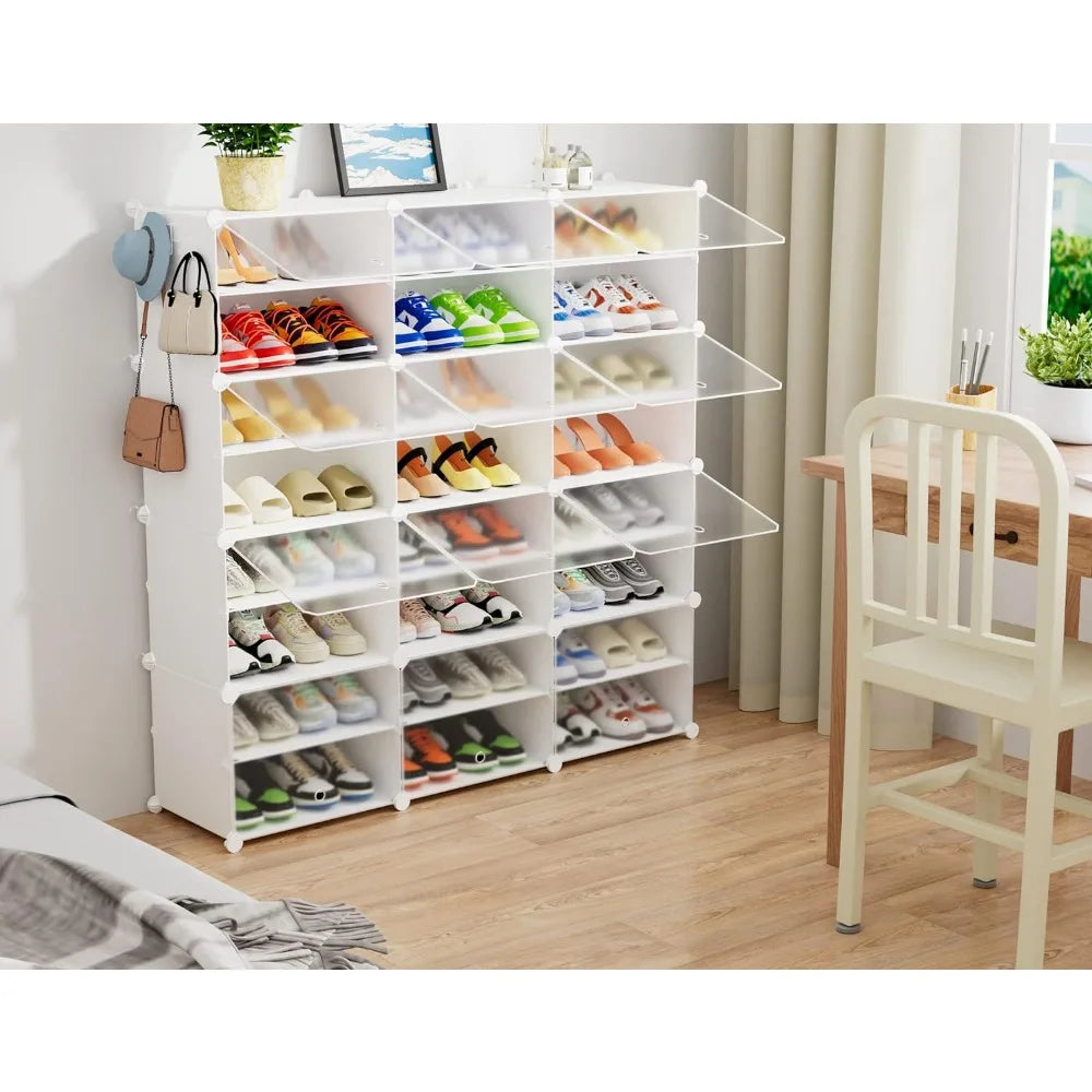 Shoe Furniture Organizer Shoes 8-Tier Shoe Rack Organizer for Closet 48 Pair Shoes Shelf Cabinet for Entryway Living Room Home