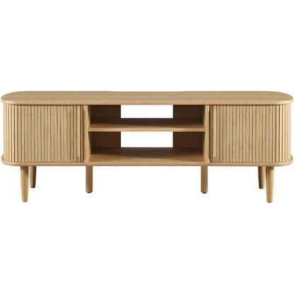 Mueble para TV multimedia Contour Mid-Century Modern de 55" en roble, 15 x 54,5 x 18,5