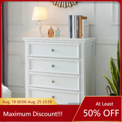 White Dresser for Bedroom, Drawer, Tall Nightstand, Modern White Drawer Cabinet for Living Room,Home Office