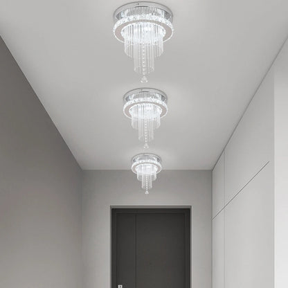 Lámpara de techo de cristal con atenuación RC, lámpara colgante de cristal K9 cromado, accesorios de iluminación para decoración del hogar, dormitorio y comedor