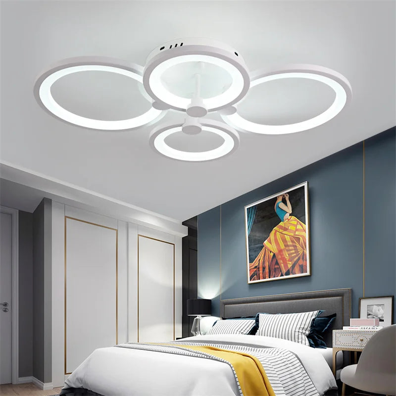 Modern Interior Acrylic Ceiling Lamp Pendant Lamp Living Room Bedroom Led Chandelier Decor Lighting Fixtures Dimming With Remote