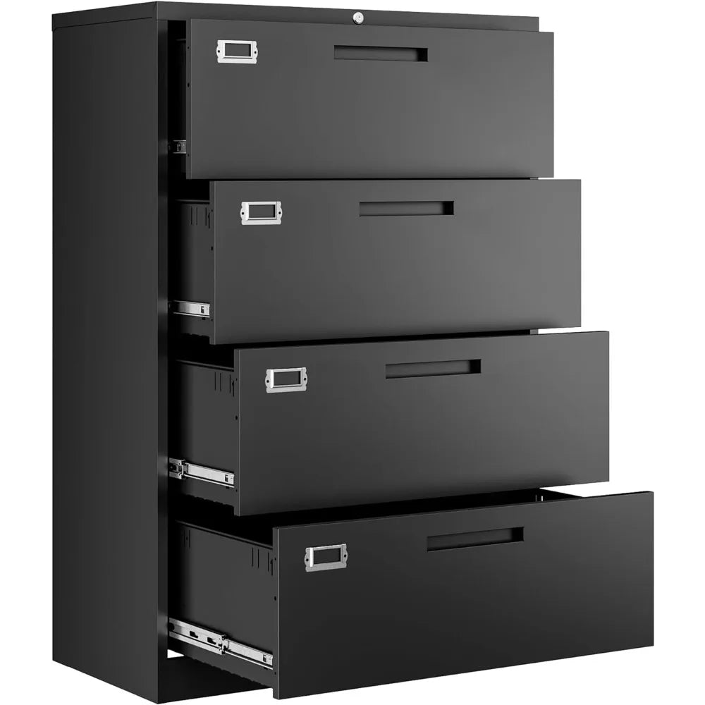 File Cabinets,4 Drawer Metal Lateral Filing Organization Storage Cabinets with Lock, Home Office for Files Letter/Legal/A4 Size