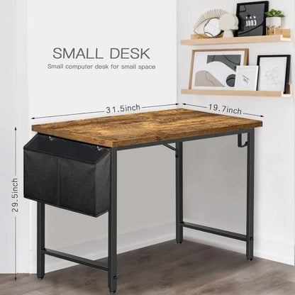 Petit bureau pour petits espaces - Table d'ordinateur pour étudiants et enfants pour chambre à coucher, école, travail, PC, rustique, 30 31 pouces