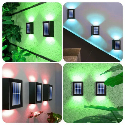 Spots solaires haut et bas pour extérieur, lampe murale de rue, lampe solaire à énergie solaire, lampe solaire étanche, décoration de jardin