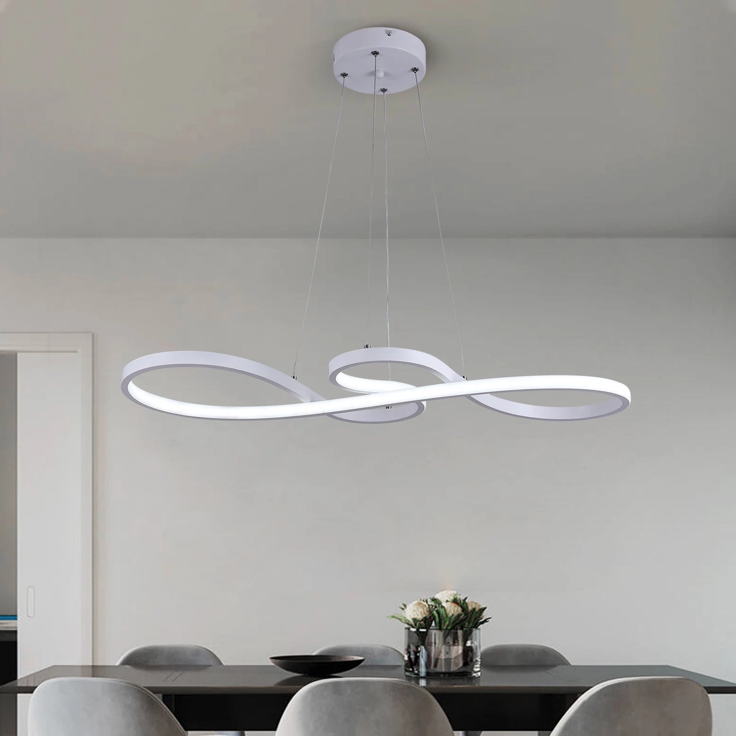 Lampe suspendue moderne en acrylique nordique, plafonnier à LED, design artistique, luminaire suspendu minimaliste pour salle à manger, intérieur