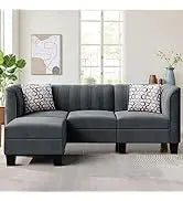 Convertible Sectional Sofas Couches for Living Room,L Shaped Couch with Storage Ottoman,Small Sectional 3 Seater Sofa Small