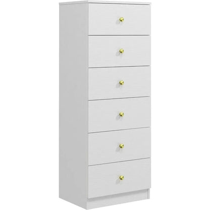 Chest of Drawers in the Bedroom Furniture Modern 6 Drawer Vertical Dresser Toilet Furniture Makeup Table Entryway (White) Office